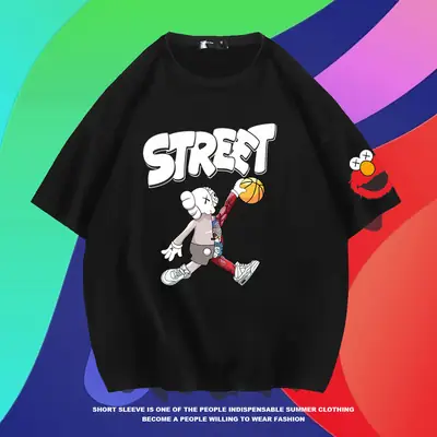 Japanese Anime Short Sleeve T-Shirt Pink Street Design