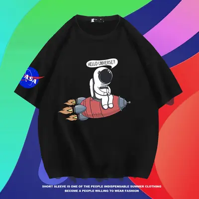 Y nasa Astronaut T-Shirt White Cotton Plus Size