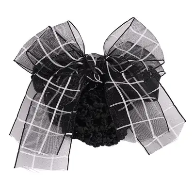 Black Bow Hairpin for Nurses Hairnet Bag Work