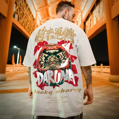 Men's New Summer T-Shirt Large Green Back Print