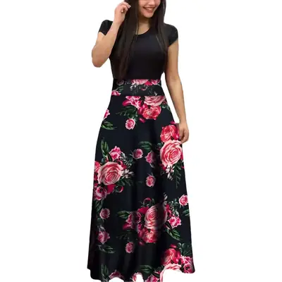 2025 Long Skirt Digital Print Dress for Women