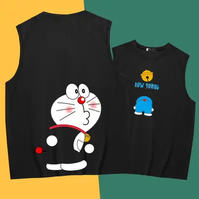 Doraemon Sleeveless Waistcoat Vest Blue Pure Cotton