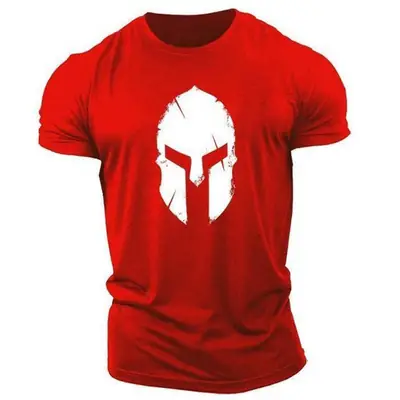 Men Navy T-Shirt Simple Mask Pattern 3DT Fitness