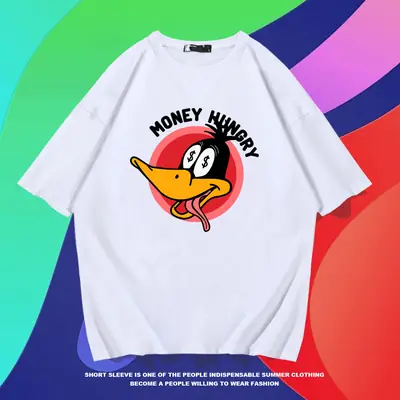 Money Holder Mickey Donald Duck T-Shirt White Cotton