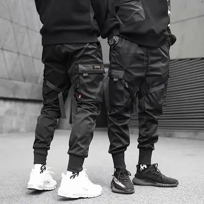 Men's Hidden Ankle Pants Multi-Pocket Casual Loose Trousers