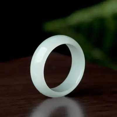 Natural Burmese Jade Ring for Men Women Ice Green