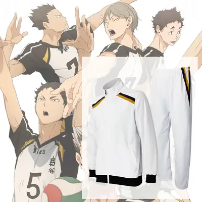 Fukurodani Youth Volleyball Jacket White Black Hooded