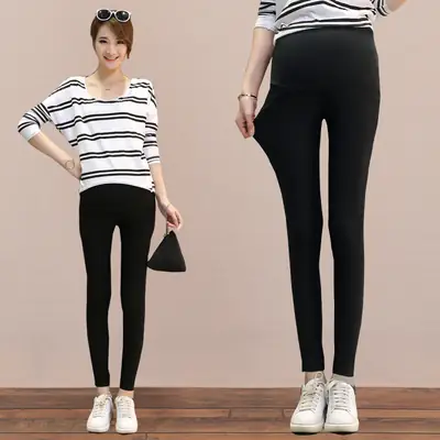 2023 Pregnant Women's Black Pencil Pants Spring Autumn