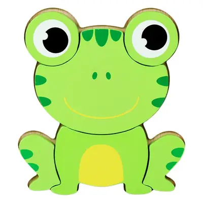 Green Wooden Frog Puzzle for Kids 1-2-3 Years