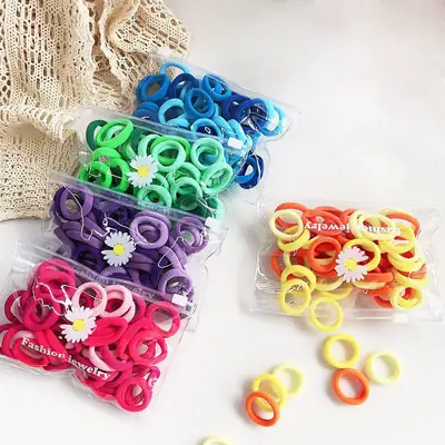 Small Girls Hair Towel Rings 50pcs Colorful