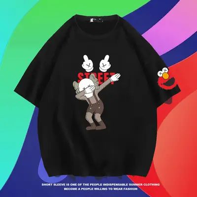 Japanese Cartoon T-Shirt White Short Sleeve Men Women