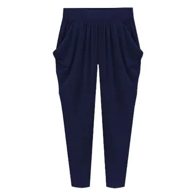Plus Size Cropped Pants Women Black Slimming Loose