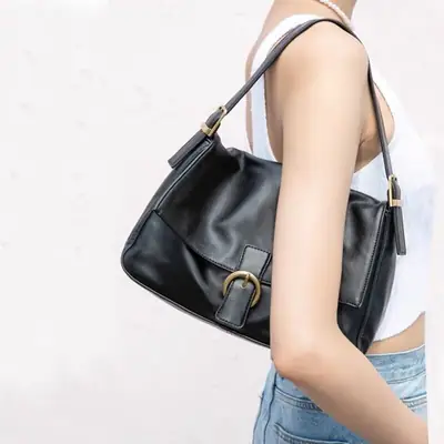 Black Vintage Tote Bag for Women 2026 Summer