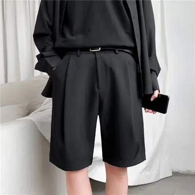 Men's Loose Straight Shorts White Summer Casual