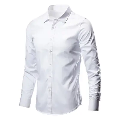 Men's Maroon Button-Down Shirt Long Sleeve