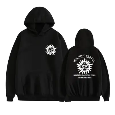 White Powerman Hooded Sweatshirt with Sun Design