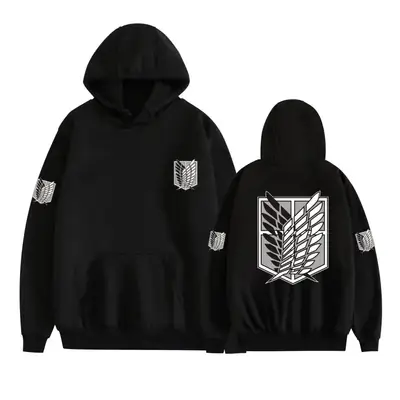 Pink Gray Attack Corps Hoodie with Freedom Wing Design