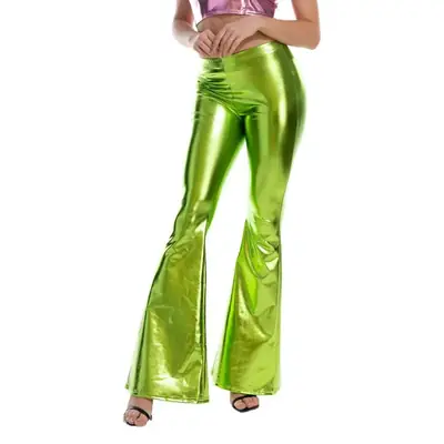 Black Micro-Flared Bell Bottom Pants for Women