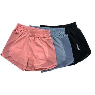 Women's Pink Anti-Exposure Mesh Shorts with Double Pocket