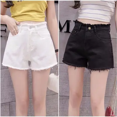 Women High-waisted Denim Shorts White 2020