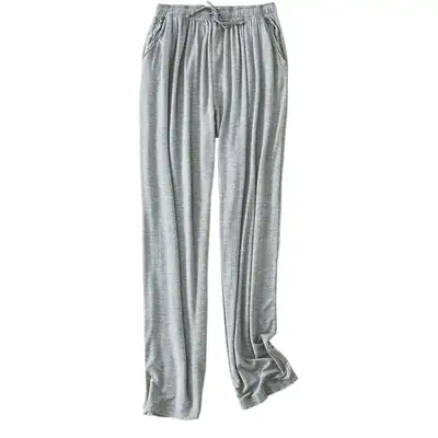 Men's Grey Modal Oversize Trousers Casual Loose Fit