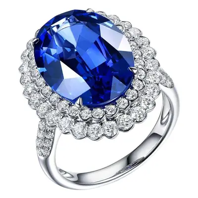 Red Ruby Ring with Zircon Set for Women