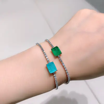 Korean Style Fake Emerald Bracelet Set of 4