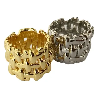 Qingdao Wind Woven Metal Rings Silver Gold