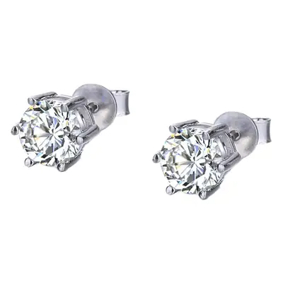 925 Sterling Silver Gold Plated D Color Moissanite Classic Six-Claw Earrings Women's Ear Holes