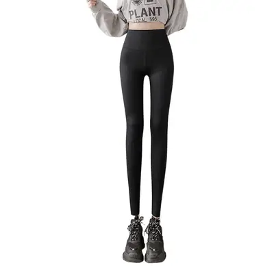 Women's Pink Traceless Cropped Leggings Summer Wear