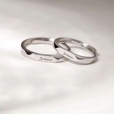 Couple Ring English Letter Long Distance Love