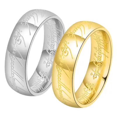 Titanium Steel Men's Rings Gold Silver Lord of the Rings Design