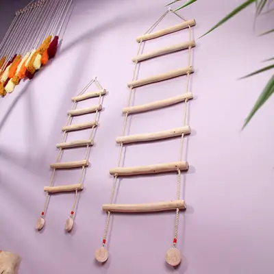 Pastoral Wooden Wall Decor Ladder for Home Photography Background