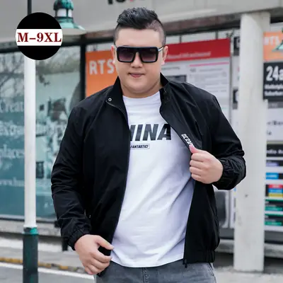 Men's Black Korean Style Jacket with Zip Front