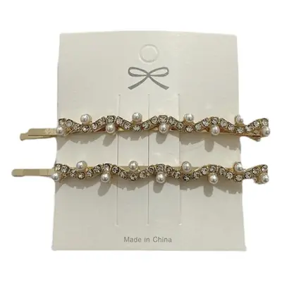 Pearl Hairpin with Rhinestones for Women