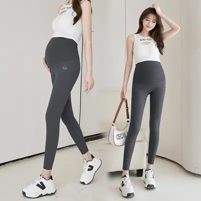 Pregnant Women's Warm Honeycomb Leggings Gray