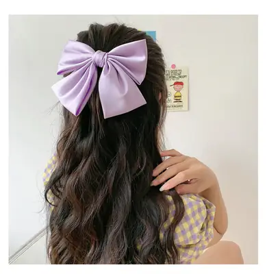 Korean Style Pink Bow Hairpin for Women