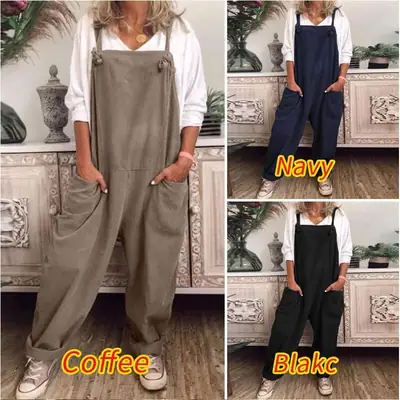 Black Oversized Casual Pants with Retro Pocket & Adjustable Lace