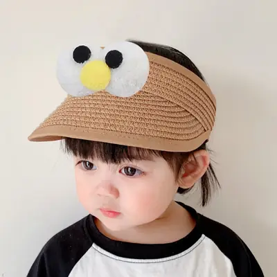 Cute Owl Sunshade Hat for Boys Girls Straw Cap