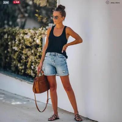 Women Denim Shorts European American Export Stock