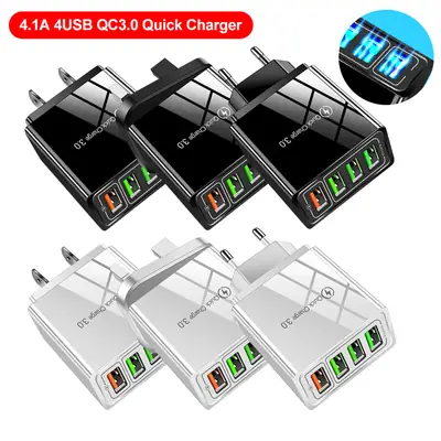 4.1A Fast Charging 4USB European Travel Charger