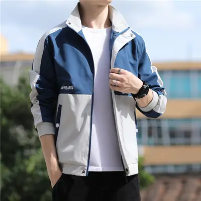 Men's Green White Korean Fashion Jacket Spring Autumn