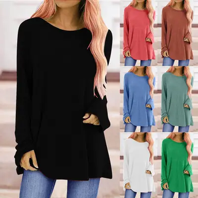 Long Sleeve Raglan Tee Women Green Cotton