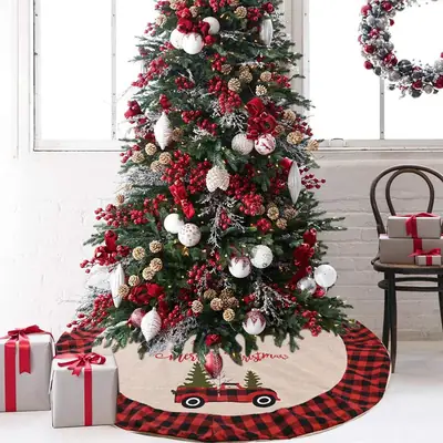 Christmas Tree Pad with Car Design Linen Dress