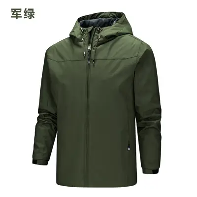 Winter Hooded Zipper Jacket Navy Blue Youth Hong Kong Style