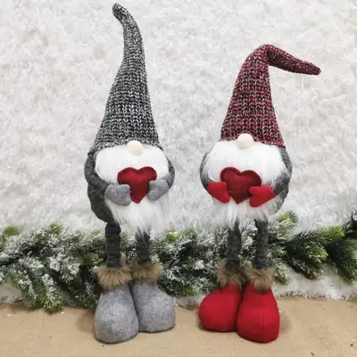 Nordic Cross-Border Love Faceless Doll Knitted Red Gray