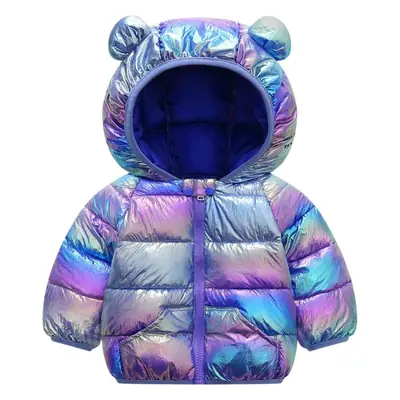 2025 Cartoon Kids Hooded Puffer Jacket Pink