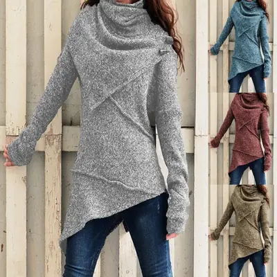 Long Sleeve Knitwear Windbreaker Women's Autumn Winter