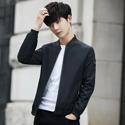 Men's Slim Fit Baseball Collar Jacket Olive Green