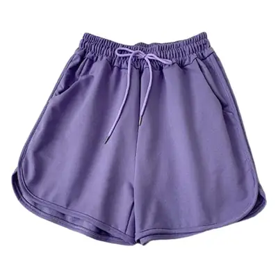 Women's White Loose Summer Shorts High Waist Wide Leg